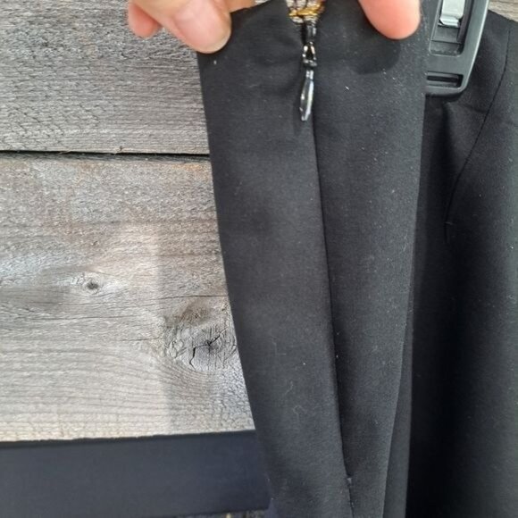 St John Caviar Size 14 Women's Black Pleated Trouser Dress Pants Side Zip Luxury - Picture 2 of 11